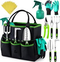 Complete Gardening Tools Set with Heavy Duty Tote – Ideal Gift for Garde... - $50.44