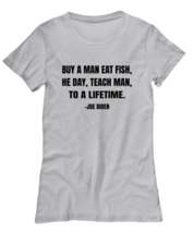 Joe Biden Funny TShirt Buy A Man Eat Fish Ash-W-Tee  - £17.26 GBP