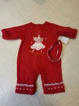 Okie Dokie 0-3 Month Baby Girls Red Fleece One Piece Make A Wish Outfit NWT Xmas - £7.98 GBP