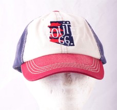 vintage iconic US ROUTE 66 HAT 100% cotton red white &amp; blue adjustable cap - £13.76 GBP