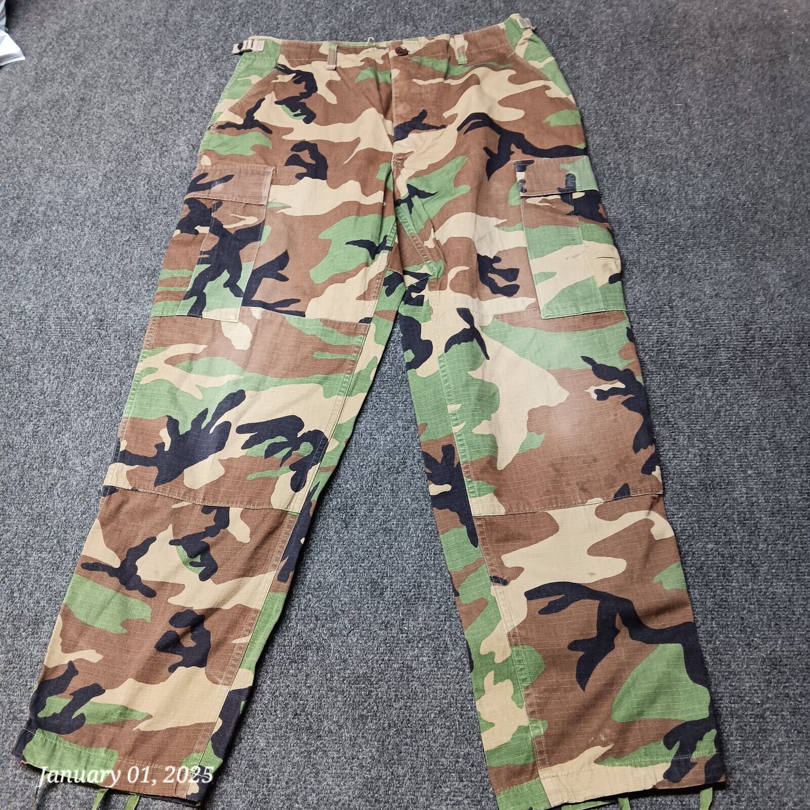 Trousers Hot Weather Woodland Camouflage Cargo Pants Size Medium Regular - $19.07