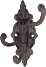 Cast Iron Vintage Antique Victorian Swing Arm Swivel Wall Hook Hall Tree 3 Hooks - £12.06 GBP