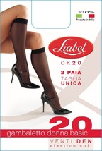 2 Paare Von Kniestrümpfe Geld 20 Höhle Damen Aus Klassische Nylon LIABEL 2041 Ok - £1.02 GBP+