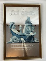 Rare Vintage George Dickel Tennessee Sippin&#39; Whiskey Wood Mirror Sign 13&#39;&#39; X 19” - $42.03