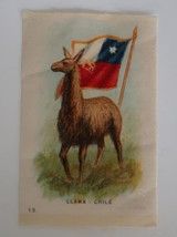 1910&#39;s Tobacco Silk Llama &amp; Flag of Chile # 13 in Series - $9.99