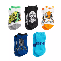 NEW Kids Fortnite Helmets &amp; Masks Low Cut Gamer Socks 5 Pair Pack size 10-4 - $9.95
