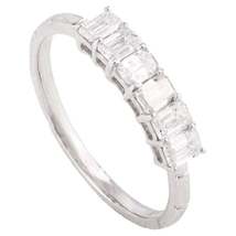 Diamond 18k White Gold Stackable Engagement Band Ring Gift for Women - £1,051.15 GBP