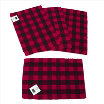 Madison Buffalo Check Red &amp; Black Place Mats Set 4 Aprox 13x18 inches - £23.39 GBP