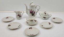 N) Incomplete Vintage Lavender Moss Rose Bone China Tea Demitasse Cup Pot Sugar - £55.31 GBP