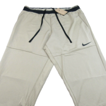 Nike Pro Dri-FIT Fleece Fitness Pants Mens Size Large Khaki Black NEW DV... - £47.36 GBP