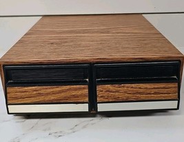 Vintage Faux Wooden 2 Drawer Cassette Tape Holder Storage Cabinet Case H... - $24.70