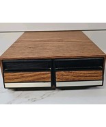 Vintage Faux Wooden 2 Drawer Cassette Tape Holder Storage Cabinet Case H... - $456.65 MXN