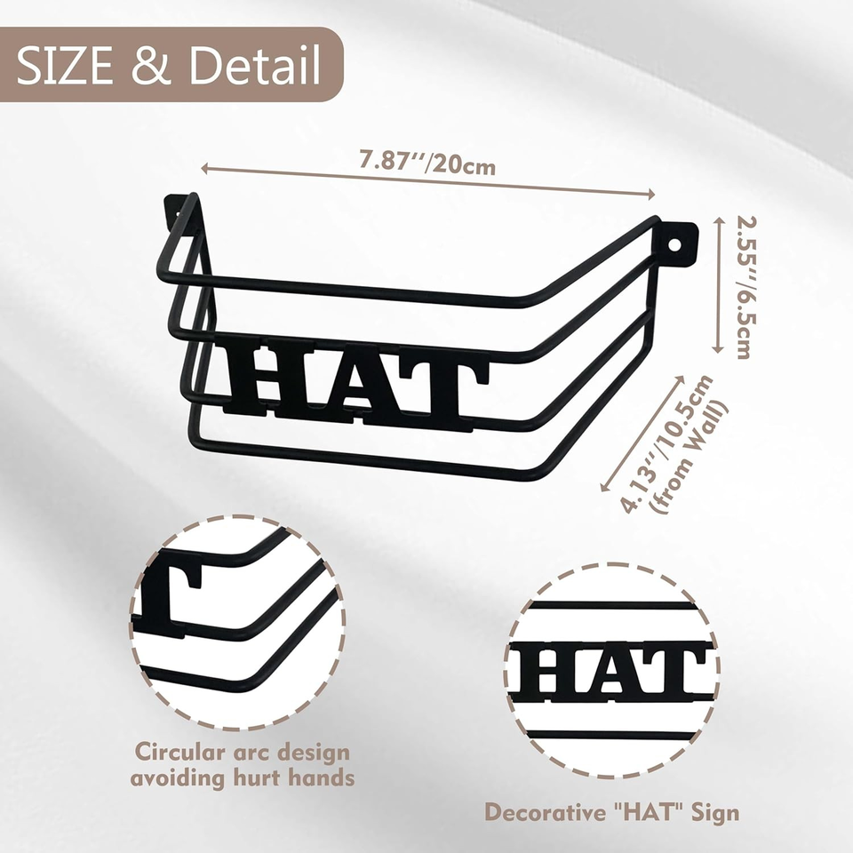 Hat Rack Metal Organizer Baseball Holder Space saver - $14.99