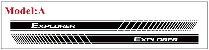2 pcs For- Explorer Car Styling Door Side Skirt Sticker Racing  Stripes Auto Bod - £87.86 GBP