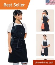 Versatile Adjustable Black Kitchen Apron - Ideal for Cooking, Serving, a... - $60.00