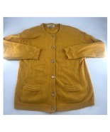 Vintage Outlander Sweater Womens Large Mustard Yellow Cardigan Lambswool... - $28.41