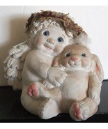 DREAMSICLES ~ Cherub Angel with Brown Bunny, Kristin, Cast Art 1994 ~ FI... - £18.05 GBP