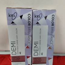 2X Medium Golden Brown Ion Intensive Shine Demi Permanent Crème Hair Col... - $9.98