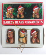 Vintage House Of Lloyd Barely Bears Christmas Ornaments Hand Painted #54... - $7.87