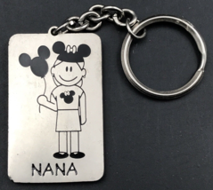 Nana Grandma Personalized Disneyland Grandma Holding Balloon Metal Keychain - £6.64 GBP