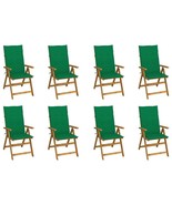  Garden Chair Set of 8 Brown Solid Acacia wood, Polyester Large - $18,554.75 MXN