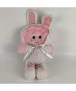 Plush Stuffed Animal Rose Bunny Homemade Vintage Hand Sewn Toy 10&quot; Doll - $49.45