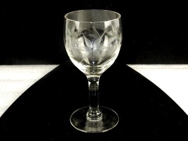 4 Ounce Footed Wine Glass, Simple Round Bowl w/Etched Abstract Floral Pa... - $145.10 MXN