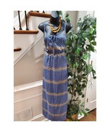 Peach Royal Women Blue Polyester Square Neck Sleeveless Casual Long Maxi... - $37.65 CAD