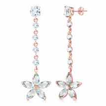 Galaxy Gold GG 14k Rose Gold Chandelier Earrings with Aquamarines - $747.99