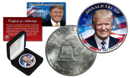 DONALD TRUMP 45th President 1976 Bicentennial Eisenhower $1 Dollar Coin w/ Box - $12.16