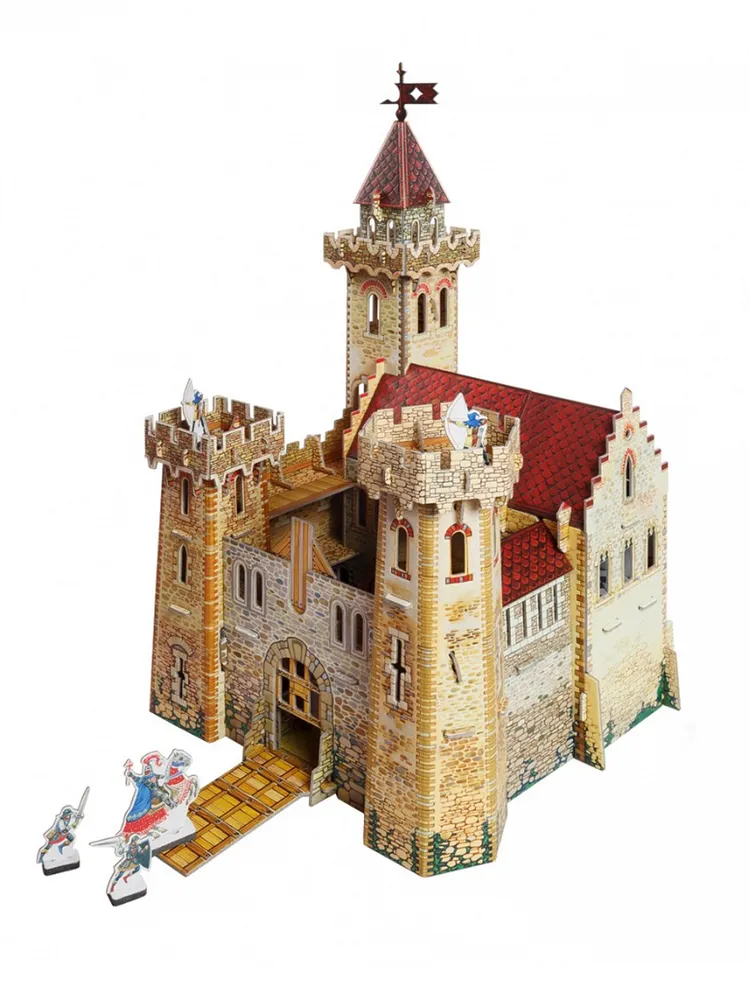 Medieval Knight Castle Kit – 3D Cardboard Fortress with 53 Soldiers, 80 ... - $2,358.66 MXN