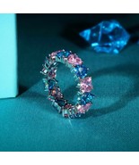 Fancy Color Moissanite Heart Shape Full Eternity Ring - $773.00