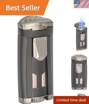 HP3 Triple Jet Flame Butane Torch Lighter, Silver | Wind Resistant, Refi... - $179.68