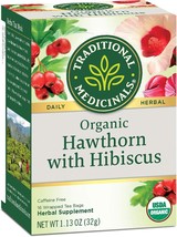 Traditional Medicinals Tea, Organic Hawthorn &amp; Hibiscus, Promotes Heart Health,  - £60.74 GBP