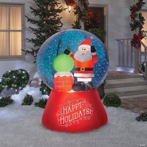 Holiday Airblown® Santa Snow Globe, LED Lights 5.5 FT Inflatable Home Yard Décor - £135.24 GBP