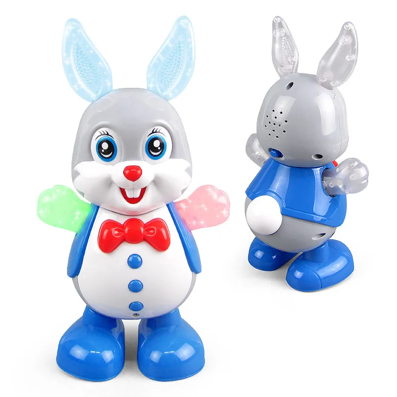 Electric Dancing Rabbit Doll Cartoon Animal Plastic Toy Walking Robot Music - £19.70 GBP