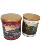 Lot Of 2 Terry Redlin Popcorn Tins Indian Summer Pleasures Of Winter Hor... - $14.00