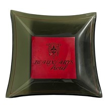 Vintage Beaux Arts Hotel Glass Tray – Black &amp; Red Square Dish – 5.5 Inch - $381.03 MXN