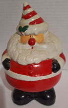 Vintage Roly Poly Shape Santa Claus Ceramic Coin Bank Taiwan 7 Inches Ta... - $19.40