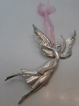 Angel Christmas Ornament Signed Alice M. Swain Breast Cancer Awareness Ribbon - £15.57 GBP