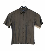 Sangi Shirt Size Medium Mens Short Sleeve, Button Up, Brown - $14.71