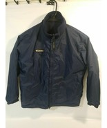 Columbia Talbots Kids Fleece Lined Zip Up Coat Jacket 10/12 Navy Blue - $7.43