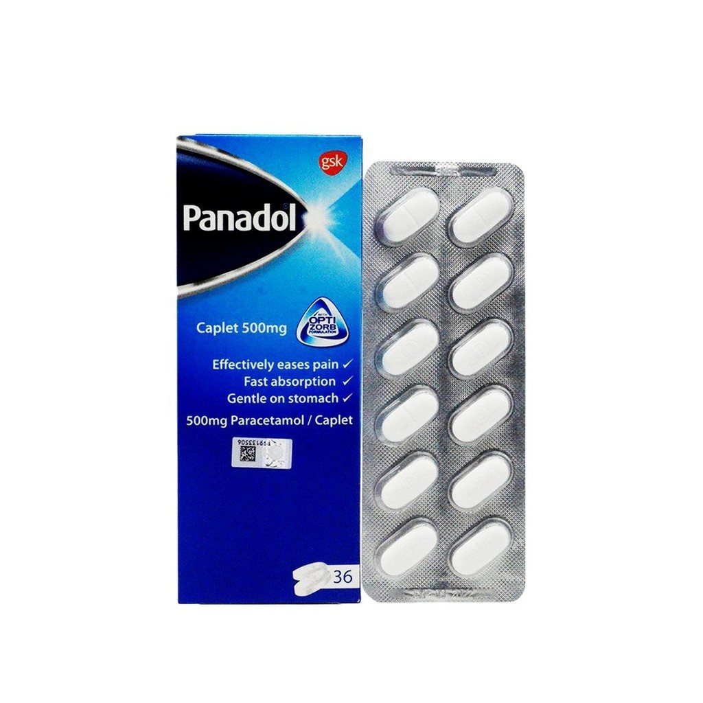 5 × Panadol Optizorb for pain and fever 500 mg x12 tablets GlaxoSmithKline