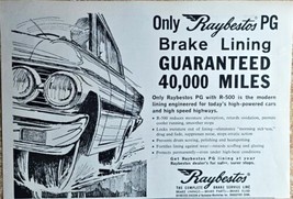 1964 RAYBESTOS PG COMPLETE BRAKE SERVICE LINE-Automotive Vintage Print Ad - $8.65