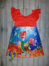 NEW Ariel Little Mermaid Girls Boutique Ruffle Dress 2T 3T 4T 5-6 6-7 7-8 10-12 - £4.71 GBP+