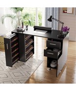 Manicure Table Nail Tech Desk with Dust Collector Acetone Resistant Nail... - $293.99