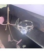 Elegant 18k white gold filled Silver Women's engagement ring Size 9  - $60.00