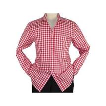 Men Oscar Banks All Cotton Shirt English Spread Collar Plaid Checker 5949 Red image 3