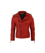 Men &amp; Women Leather Jacket Vintage Biker Café Racer Designer Distressed ... - $277.46 CAD