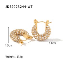 Uworld Vintage Full Zircon Gold Silver Blingbling Hoop Earrings for Women Party  - £14.89 GBP